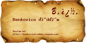 Benkovics Ádám névjegykártya